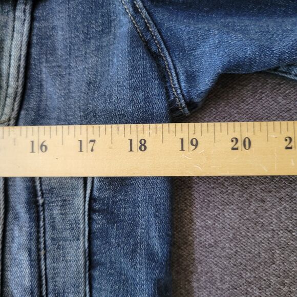 Vince Camuto M Blue Denim Trucker Jacket Raw Hem 801 - Picture 8 of 9